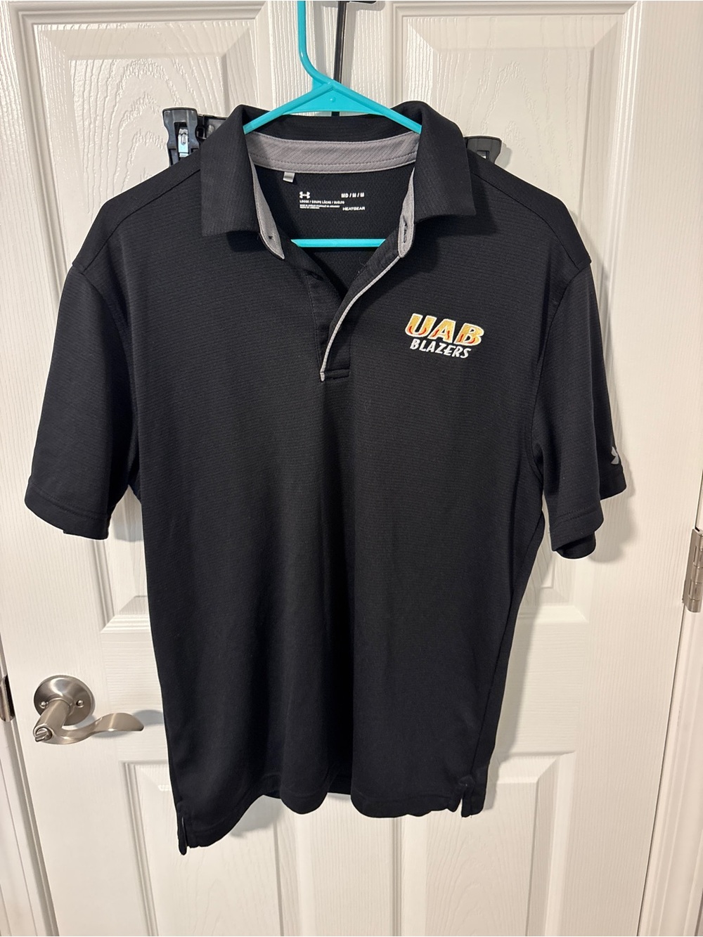 Under Armour Black UAB Blazers Polo with Gold Accent